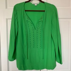 Diane Von Furstenberg Green Top - Sz 6